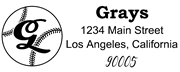 Baseball Outline Script Letter G Monogram Stamp Sample